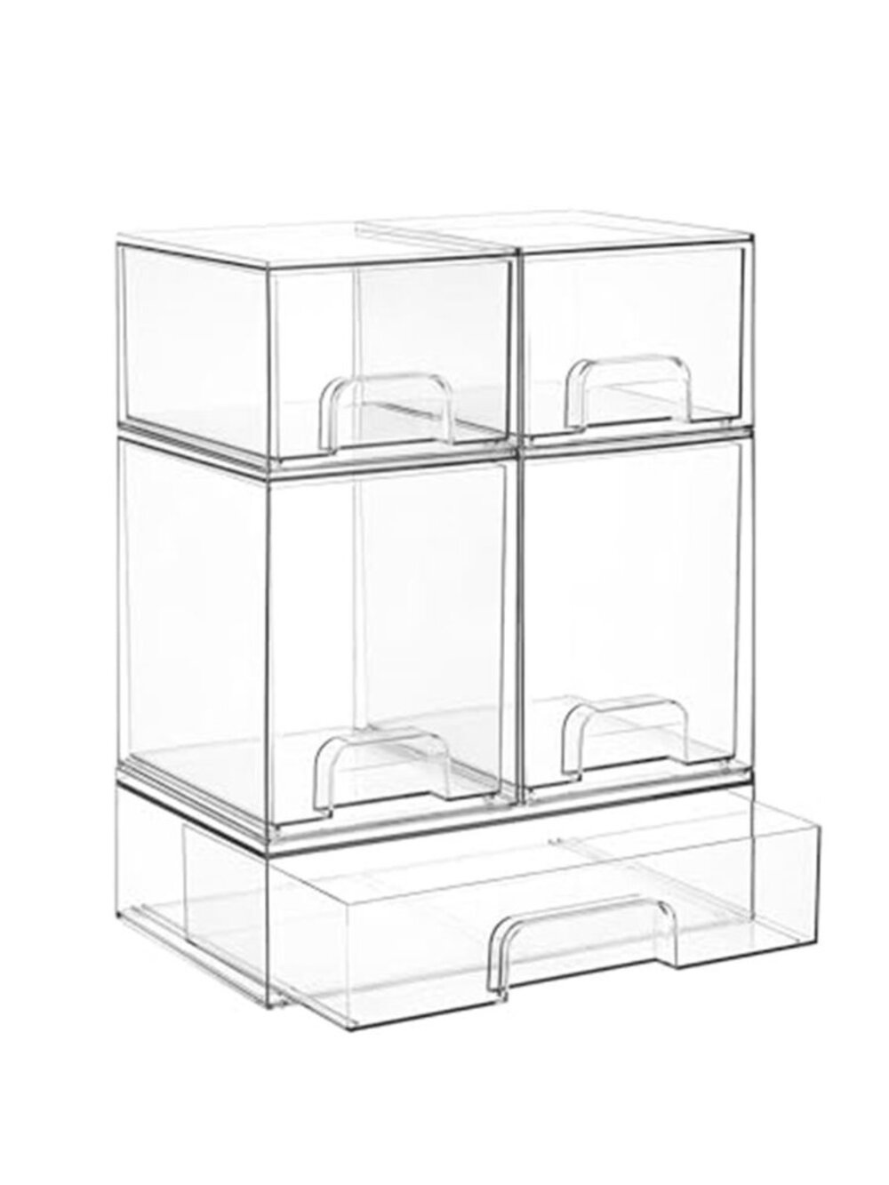 Clear Stackable Storage Drawers 5 Tier Acrylic Organizer Bathroom Vanity Pantry
